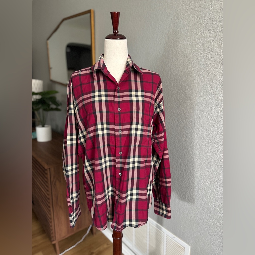 Burberry London Red Plaid Top Medium